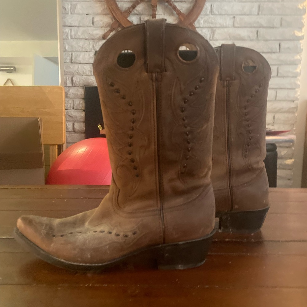 Durango Tan Leather Cowboy Boots